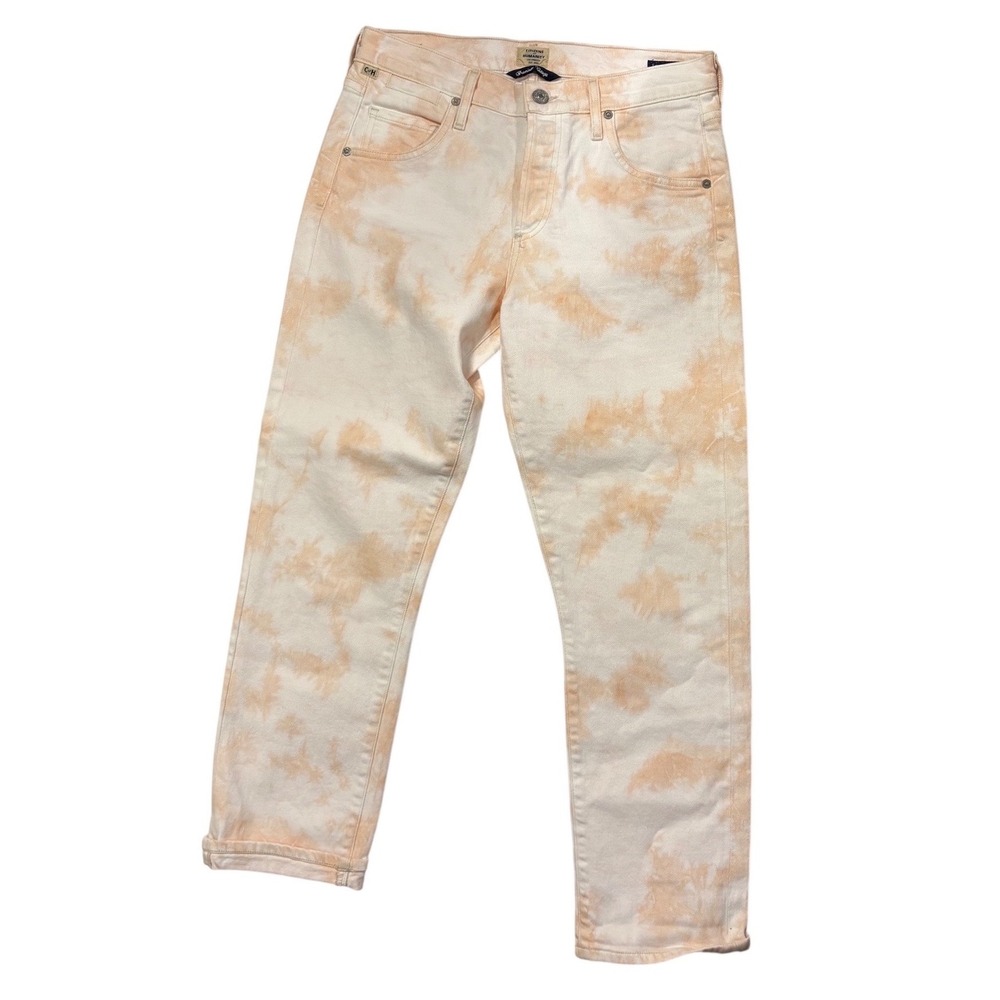 Citizens‎ of Humanity Emerson Slim Boyfriend Jeans Orange White Tie Dye 27